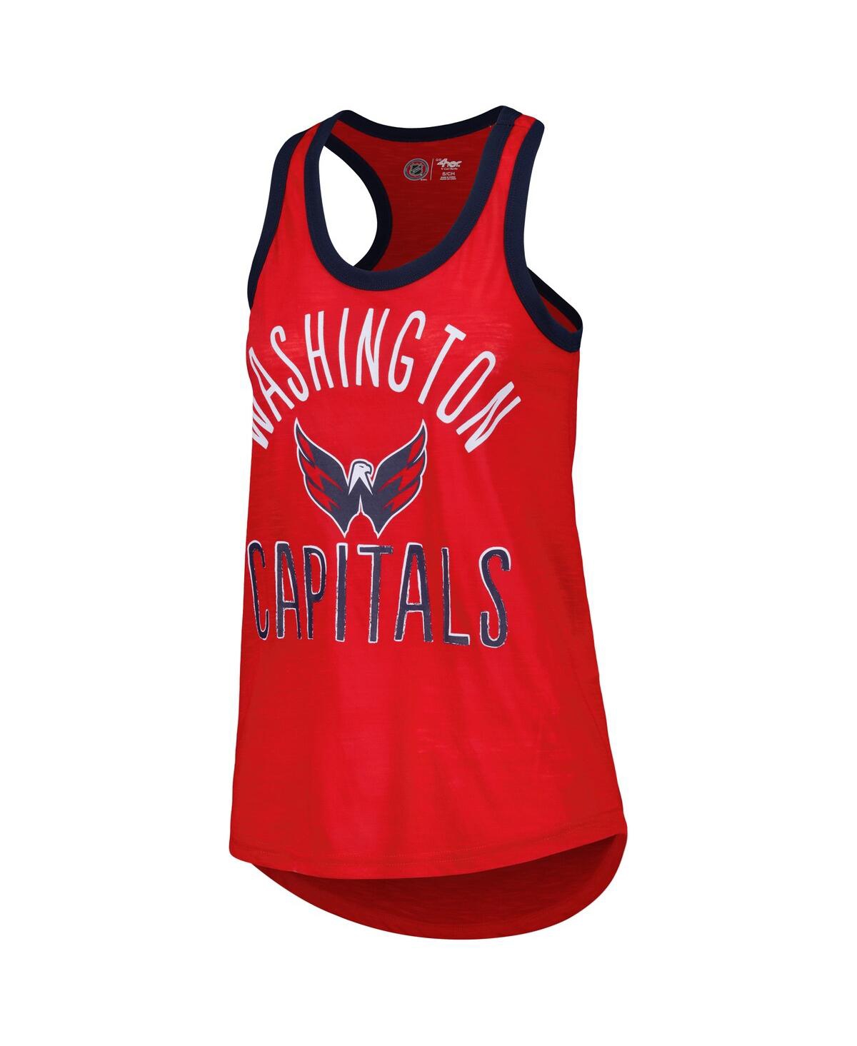 Shop G-iii 4her By Carl Banks Women's  Red Washington Capitals First Base Racerback Scoop Neck Tank Top