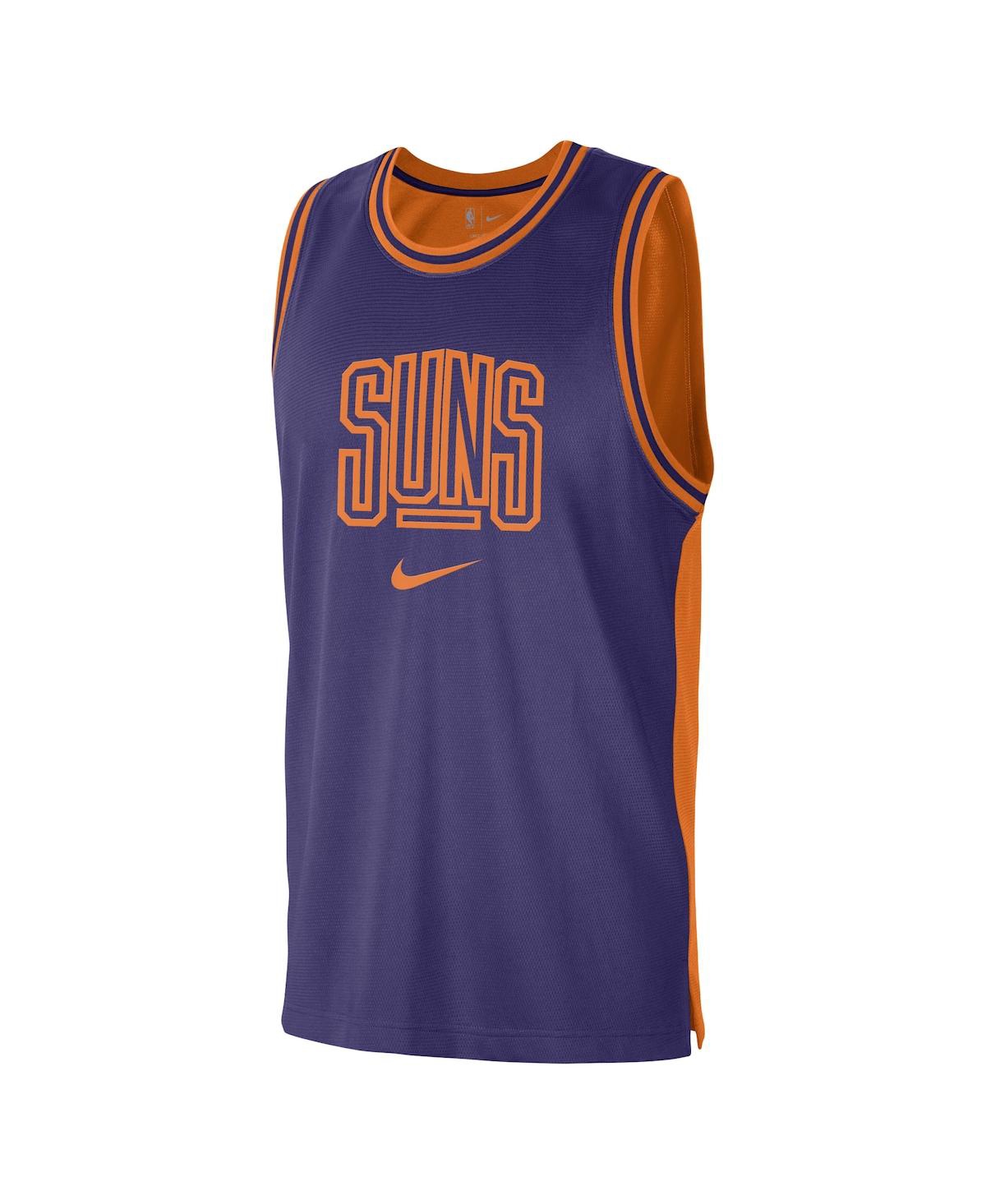 Shop Nike Men's  Purple, Orange Phoenix Suns Courtside Versus Force Split Dna Performance Mesh Tank Top In Purple,orange
