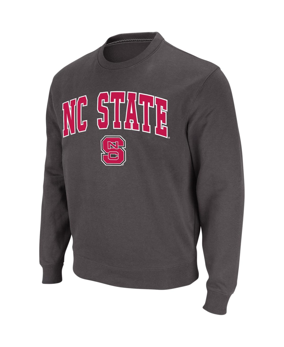 Colosseum Men's Nc State Wolfpack Arch & Logo Crew Neck Sweatshirt In Charcoal