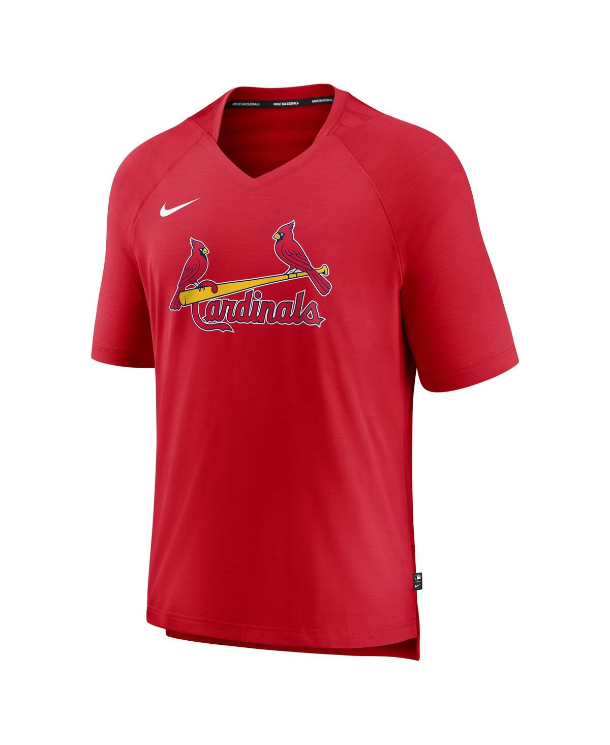 Shop Nike Men's  Red St. Louis Cardinals Authentic Collection Pregame Raglan Performance V-neck T-shirt