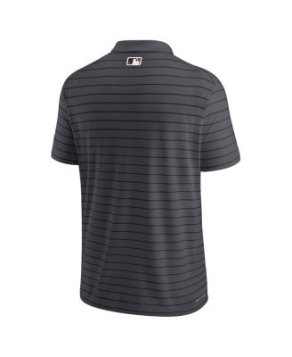 Men's Heather Charcoal Arizona Diamondbacks Authentic Collection Victory Striped Performance Polo Shirt
