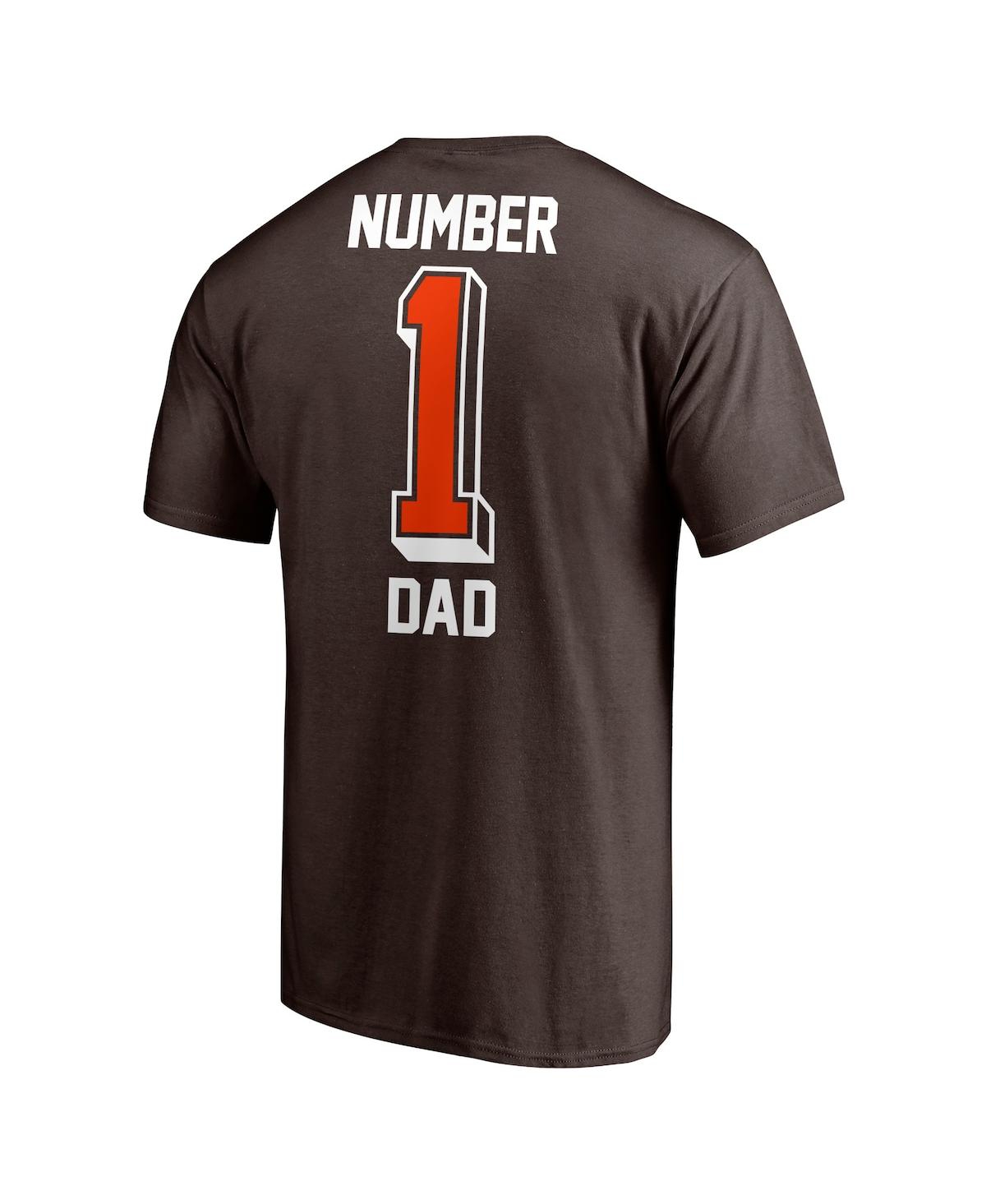 Shop Fanatics Men's  Brown Cleveland Browns #1 Dad T-shirt