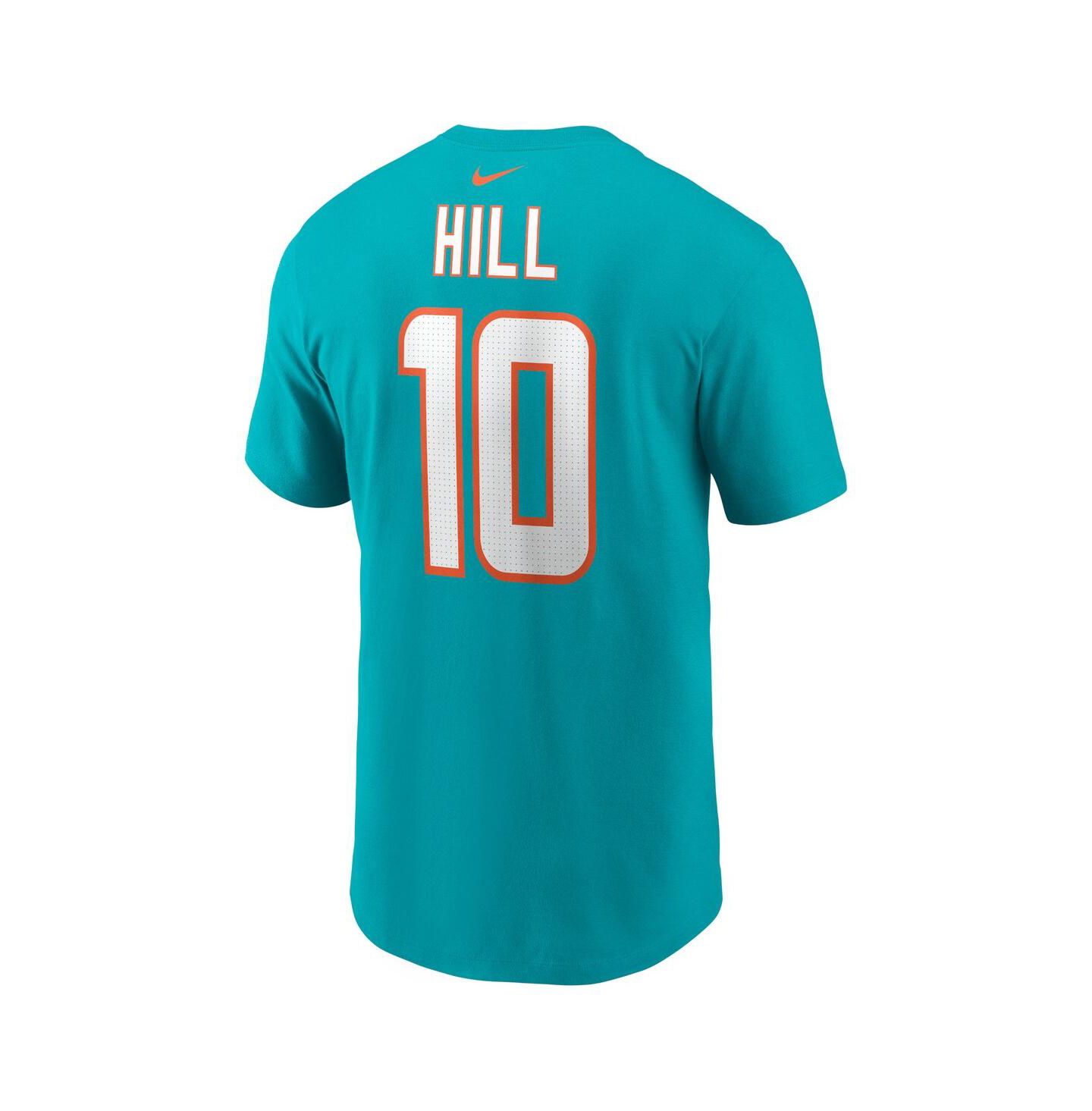 Мужская футболка Nike Tyreek Hill Aqua Miami Dolphins Player Name and Number — фото 4