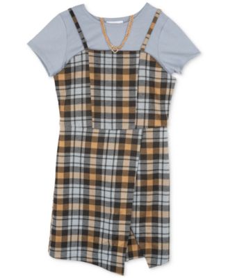 Rare Editions - Big Girls Plaid Dress Set