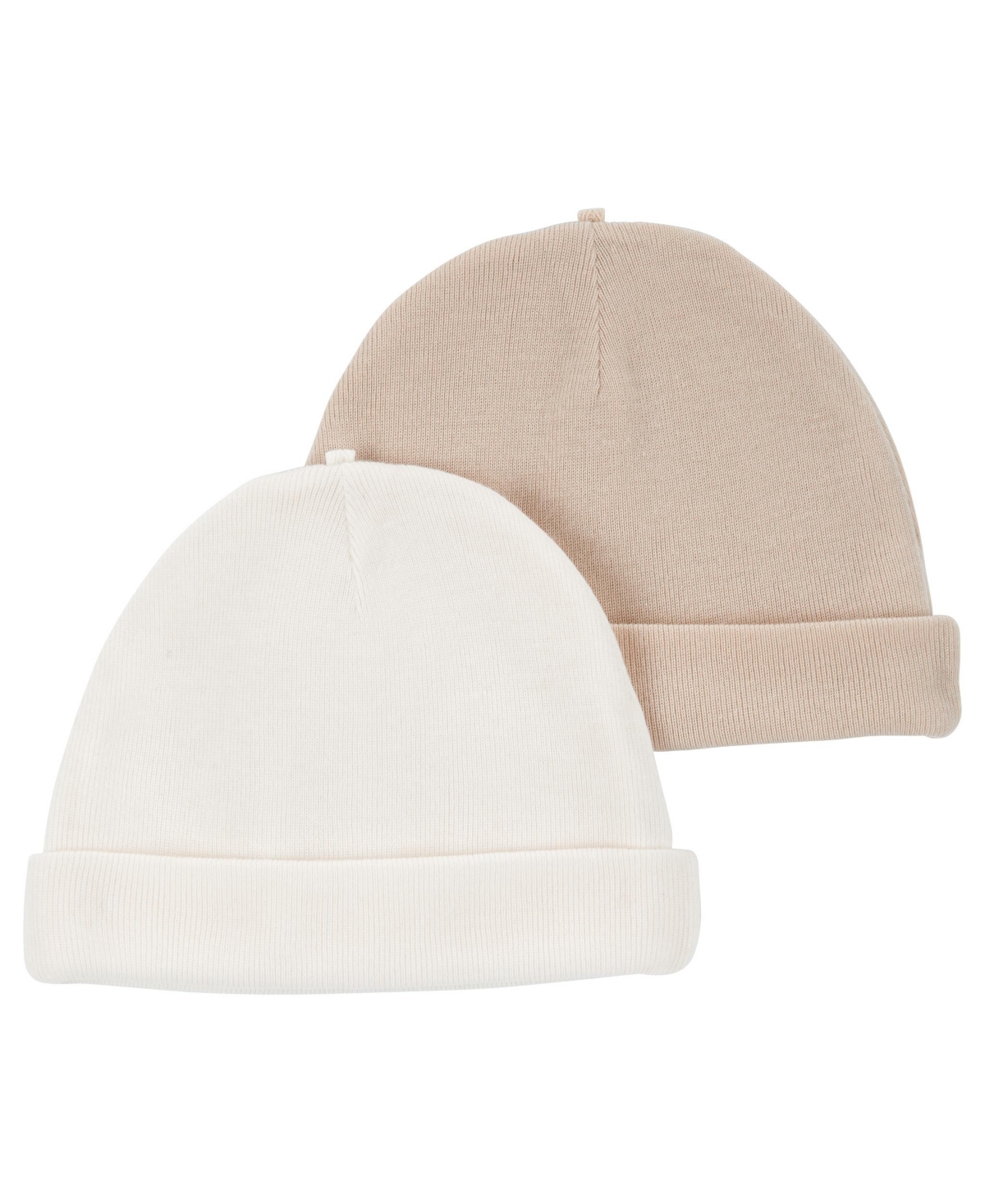 Carter's Baby Boys Or Baby Girls Rolled Cuff Hats, Pack Of 2 In Neutral