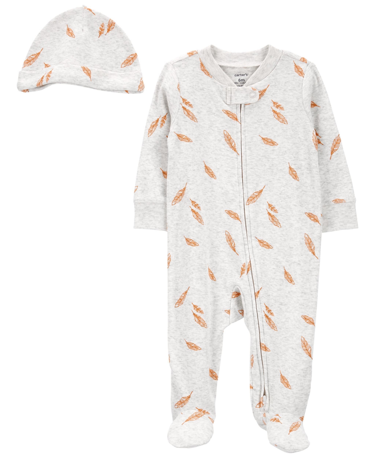 Carter's Baby Boys Or Baby Girls Sleep And Play And Cap, 2 Piece Set In Gray