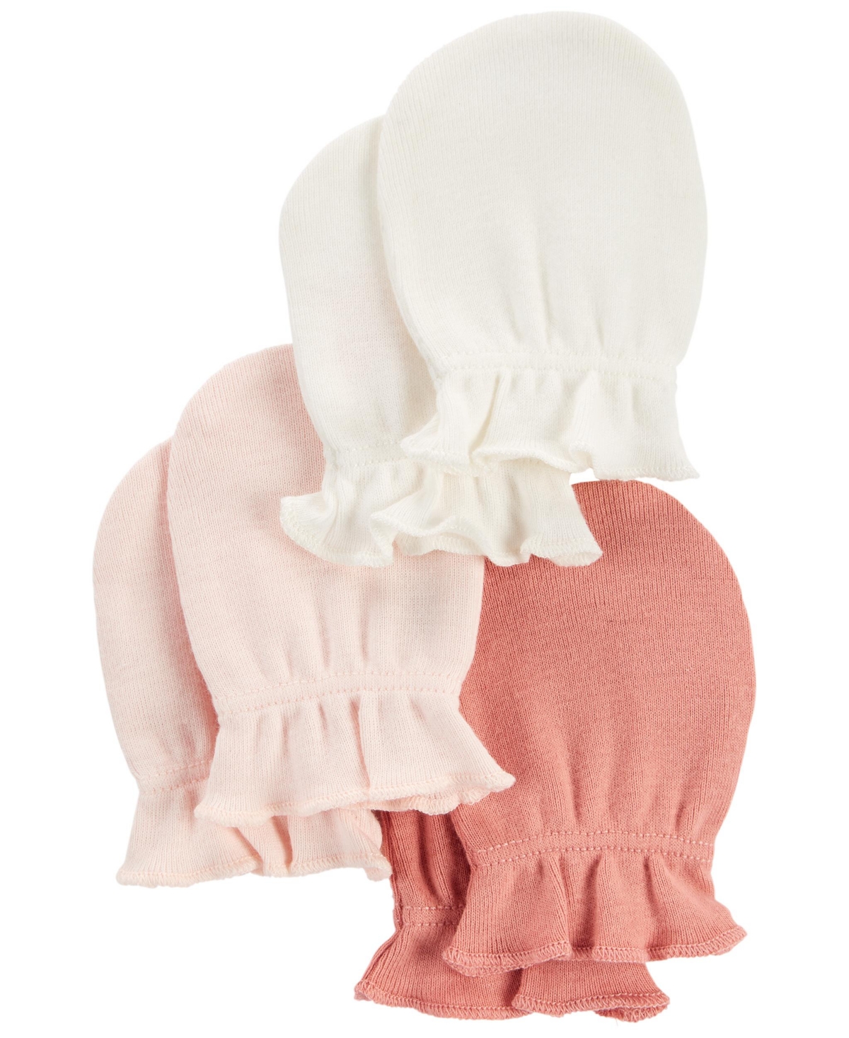 Carter's Baby Girls Scratch Mittens, Pack Of 3 In Pink