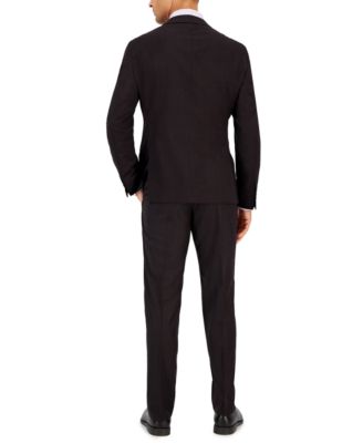 A|X Armani Exchange Armani Exchange Men's Slim-Fit Black Windowpane Wool Suit