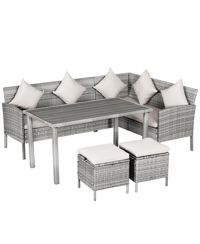 Outsunny 5Piece Patio Dining Sets, Outdoor Furniture Sets PE Rattan