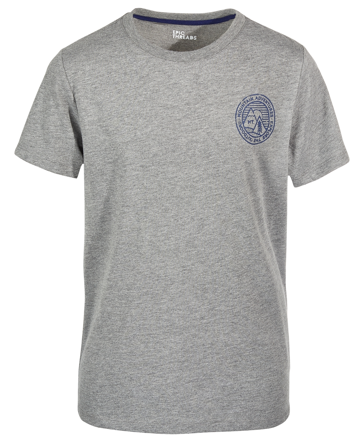 Epic Threads Big Boys Mountain Trail T-shirt, Created For Macy's In Pewter Heather