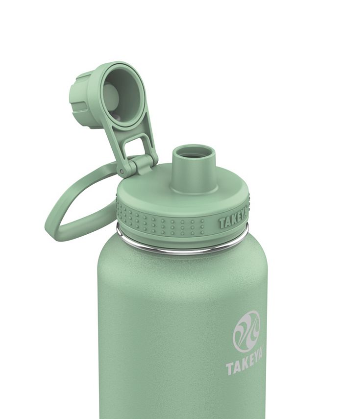 Takeya Actives Edelstahl-Isolierflasche 1,8 Liter – Blaustein, Auslaufsicher Mit Strohhalmdeckel