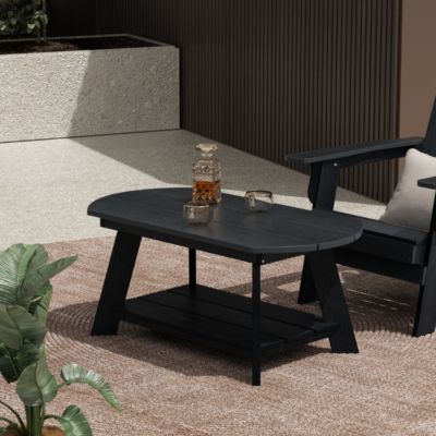 SERWALL Patio Coffee Table, 1-Piece Rectangle Outdoor