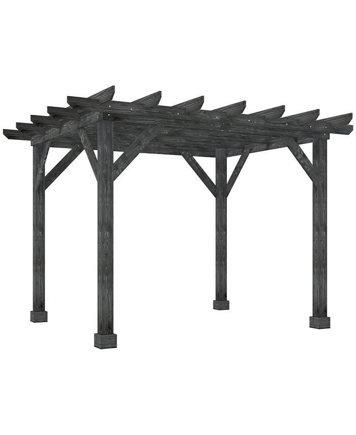 Outsunny 11.8' x 9.5' Patio Pergola, WeatherResistant Cedar Wood