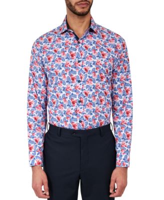 Society of Threads - Men's Slim-Fit Paisley Performance Dress Shirt