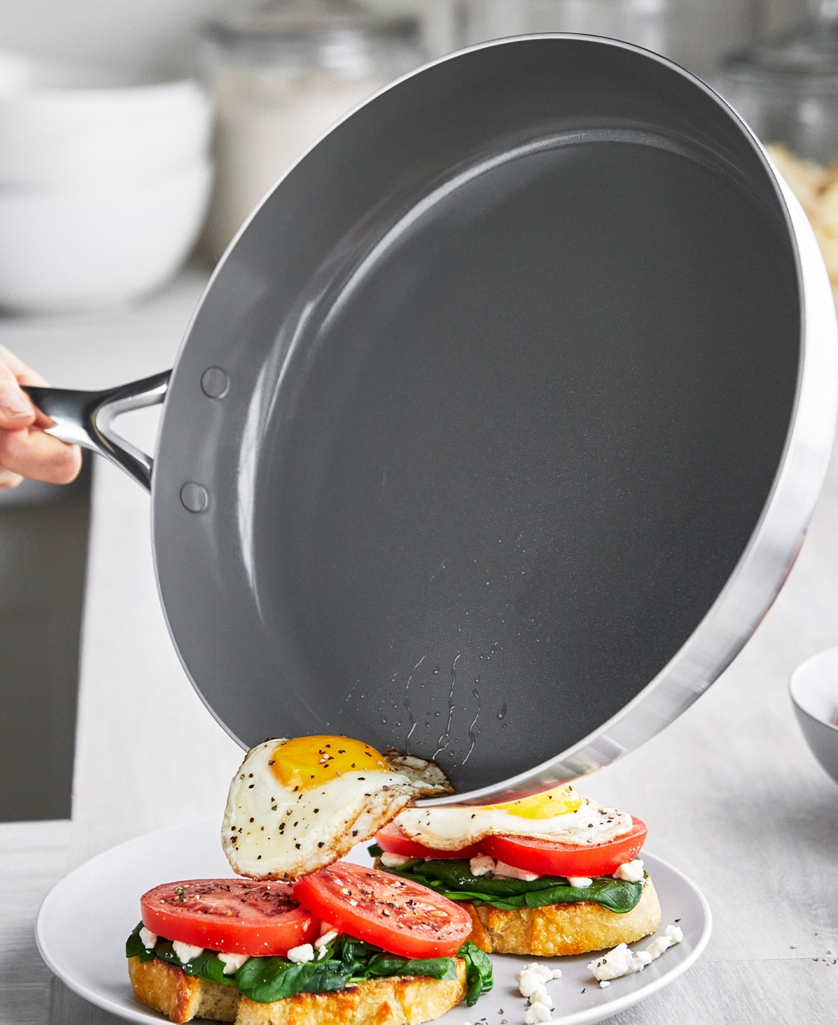 GreenPan GP5Healthy Ceramic Nonstick 2-Piece Fry pan Set, and - Stainless Steel