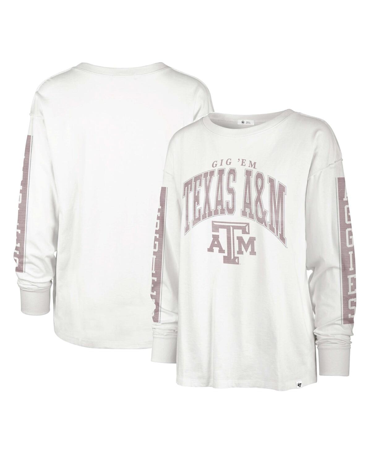 47 Brand Women's ' White Texas A&m Aggies Statement Soa 3-hit Long Sleeve T-shirt