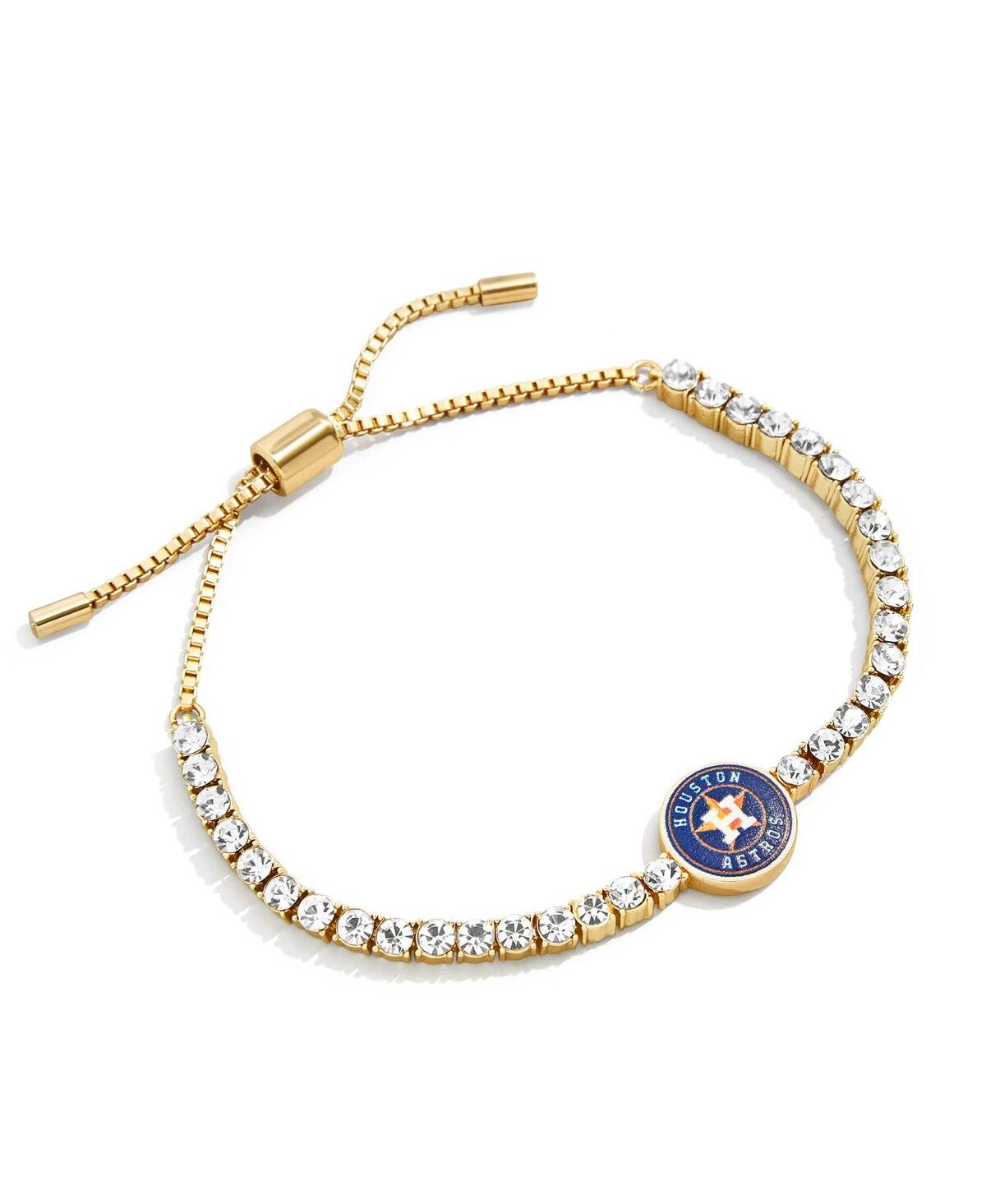 Shop Baublebar Women's  Houston Astros Pull-tie Tennis Bracelet In Gold-tone
