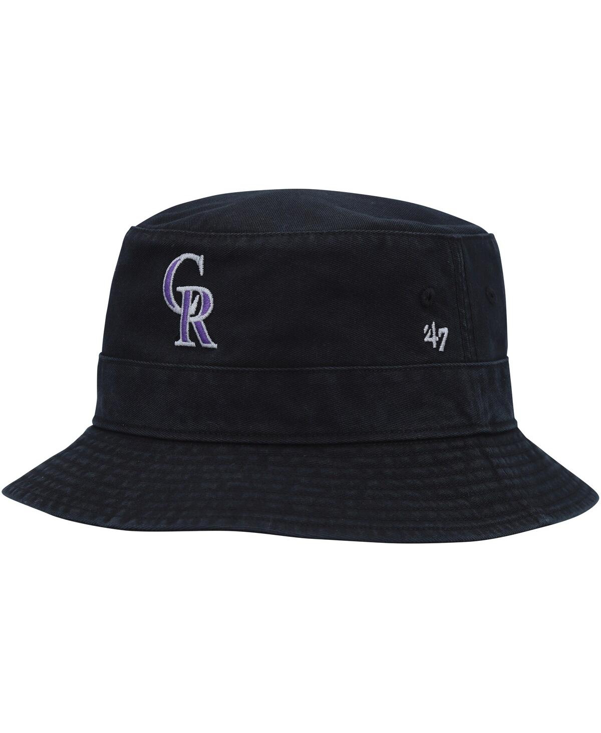 47 Brand Men's ' Black Colorado Rockies Primary Bucket Hat In Black