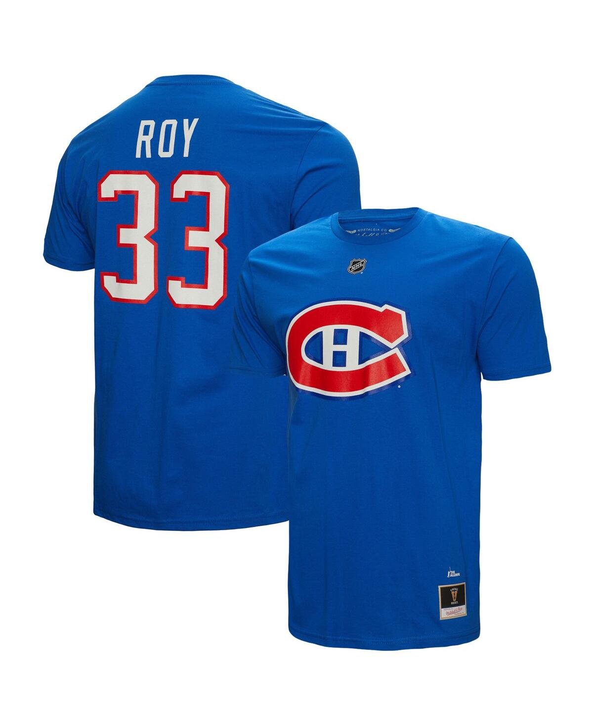 Mitchell & Ness Men's  Patrick Roy Blue Montreal Canadiens Name And Number T-shirt