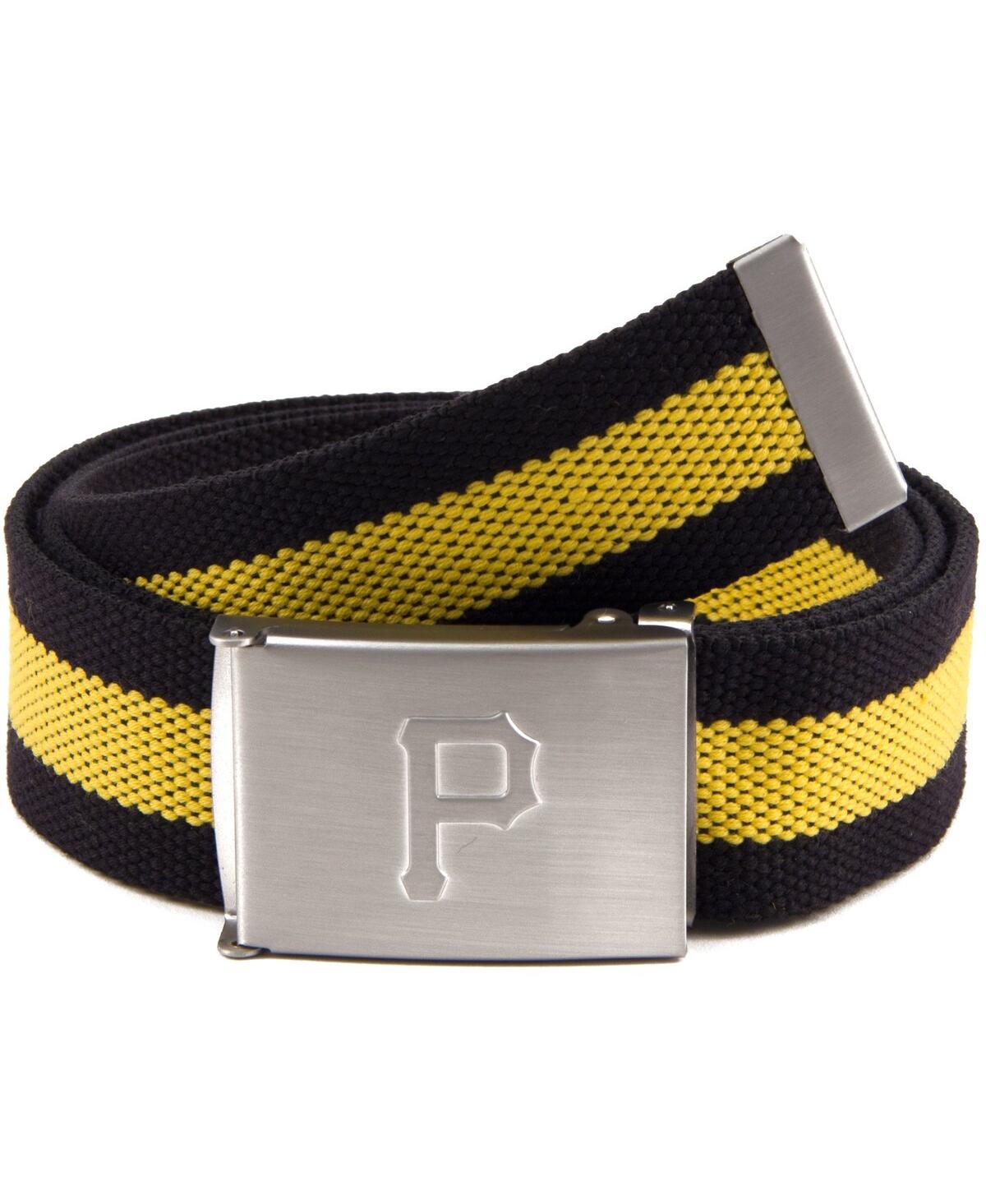 Eagles Wings Men's Pittsburgh Pirates Fabric Belt In Yellow,black