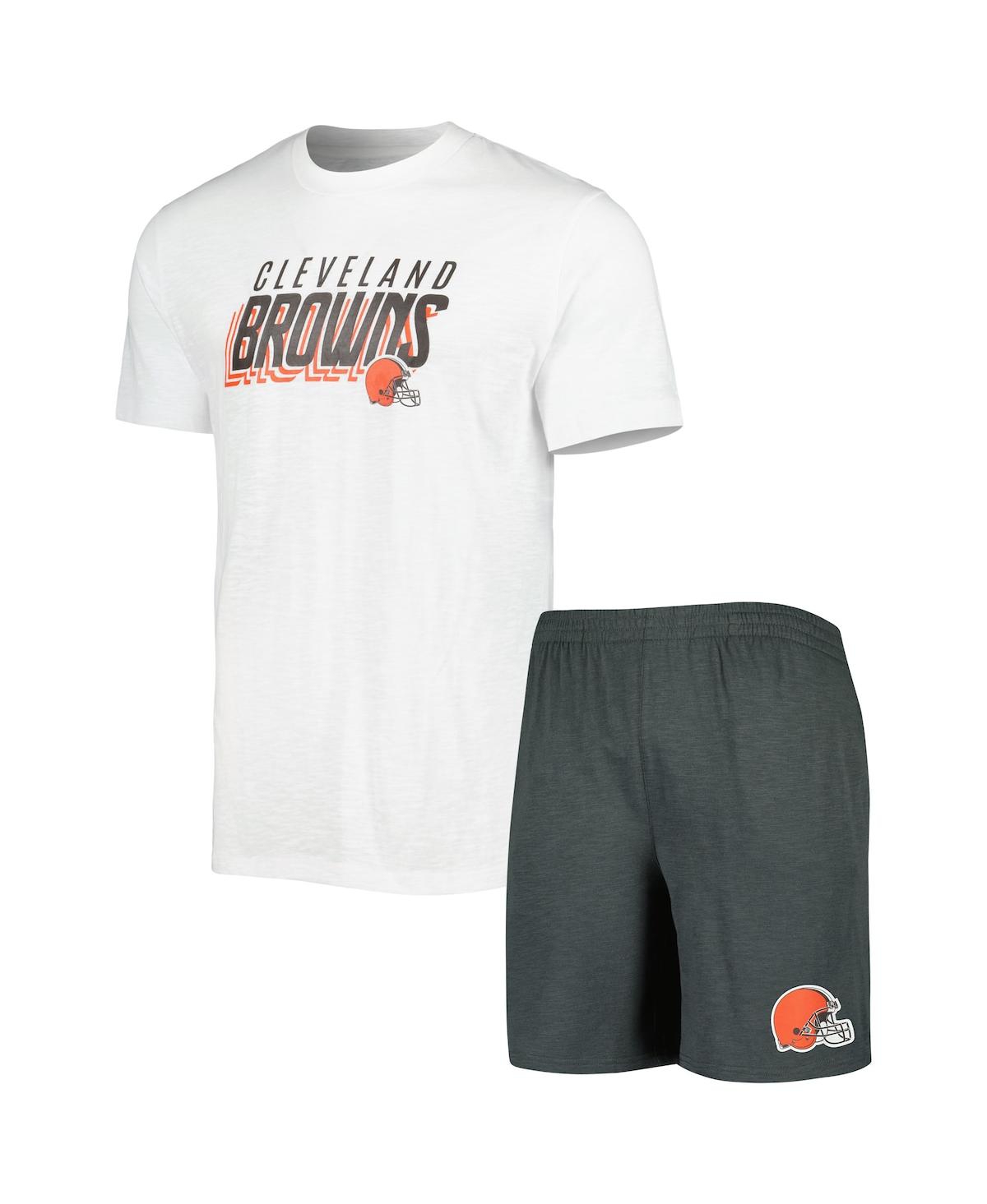 Concepts Sport Men's  Charcoal, White Cincinnati Bengals Downfield T-shirt And Shorts Sleep Set In Charcoal,white