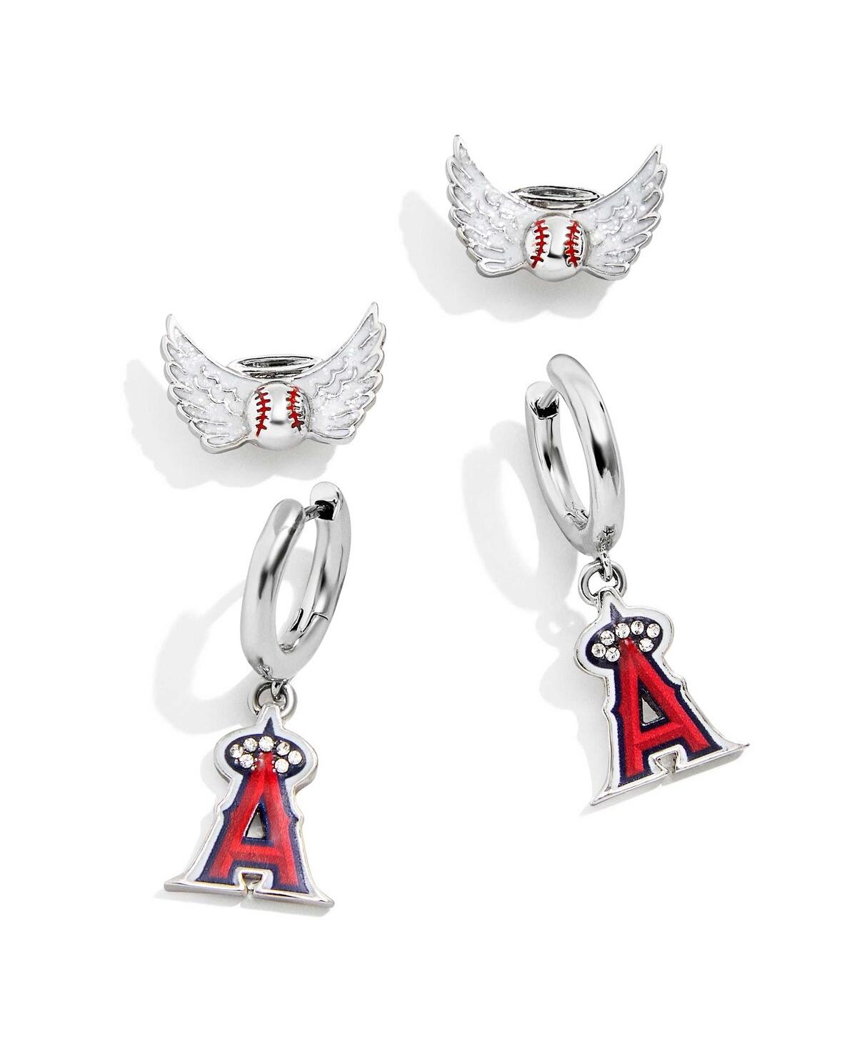 Baublebar Women's  Los Angeles Angels 2-pack Earrings Set In Silver-tone