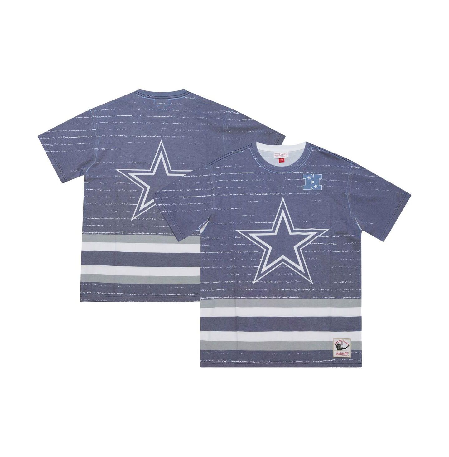 Мужская футболка Mitchell & Ness Navy Dallas Cowboys Jumbotron 3.0 — фото 2