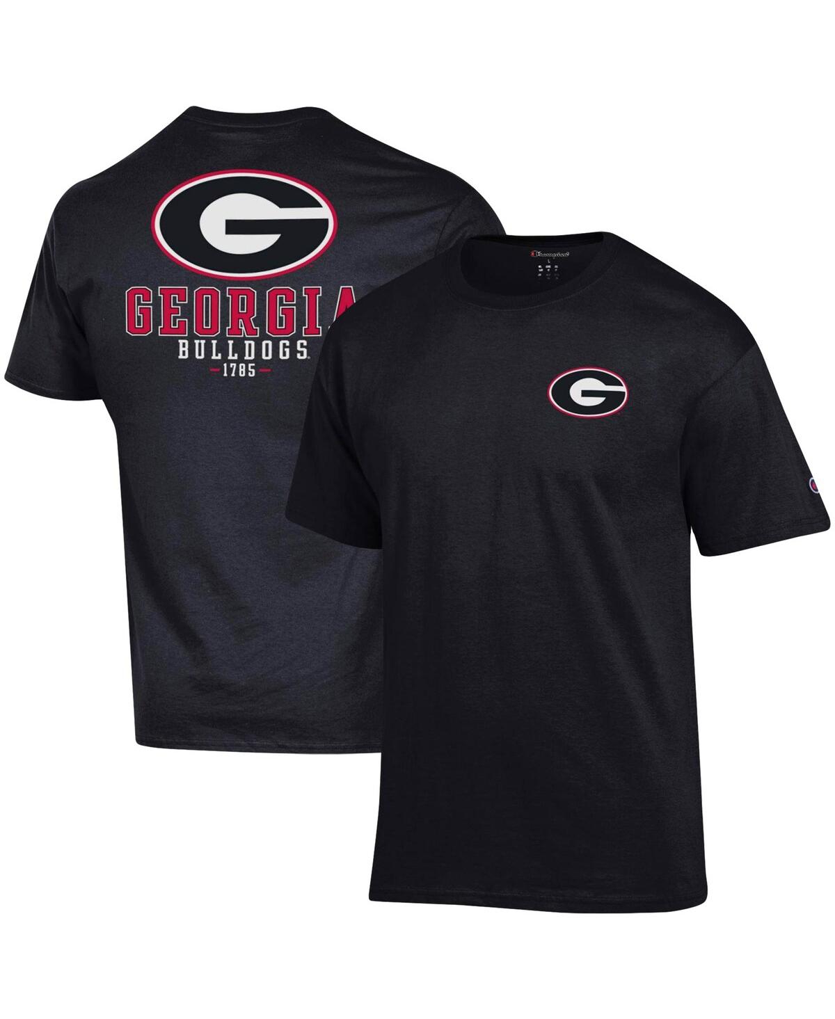 Shop Champion Men's  Black Georgia Bulldogs Stack 2-hit T-shirt
