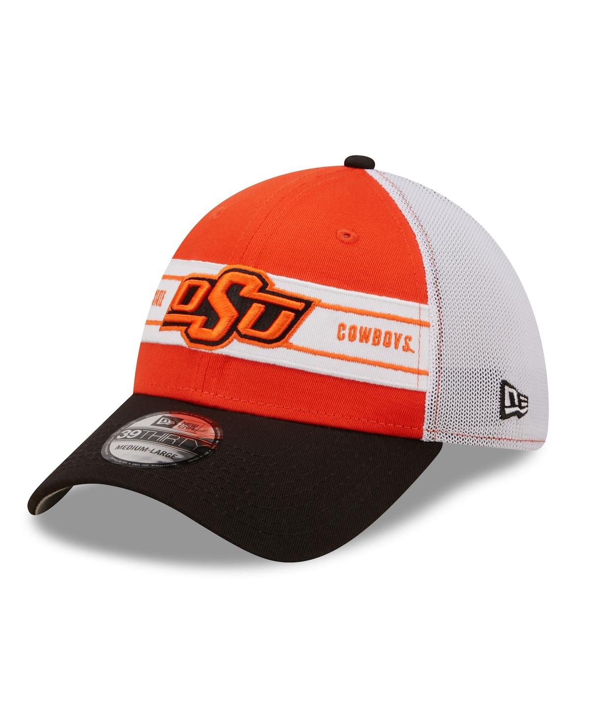Shop New Era Men's  Orange And Black Oklahoma State Cowboys Banded 39thirty Flex Hat In Orange,black