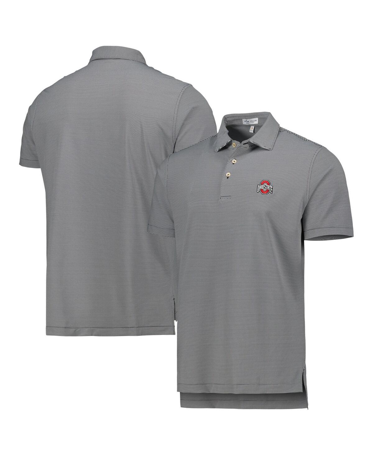 Shop Peter Millar Men's  Black Ohio State Buckeyes Jubilee Striped Performance Jersey Polo Shirt