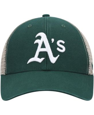 Men's Green Oakland Athletics Flagship Wash MVP Trucker Snapback Hat