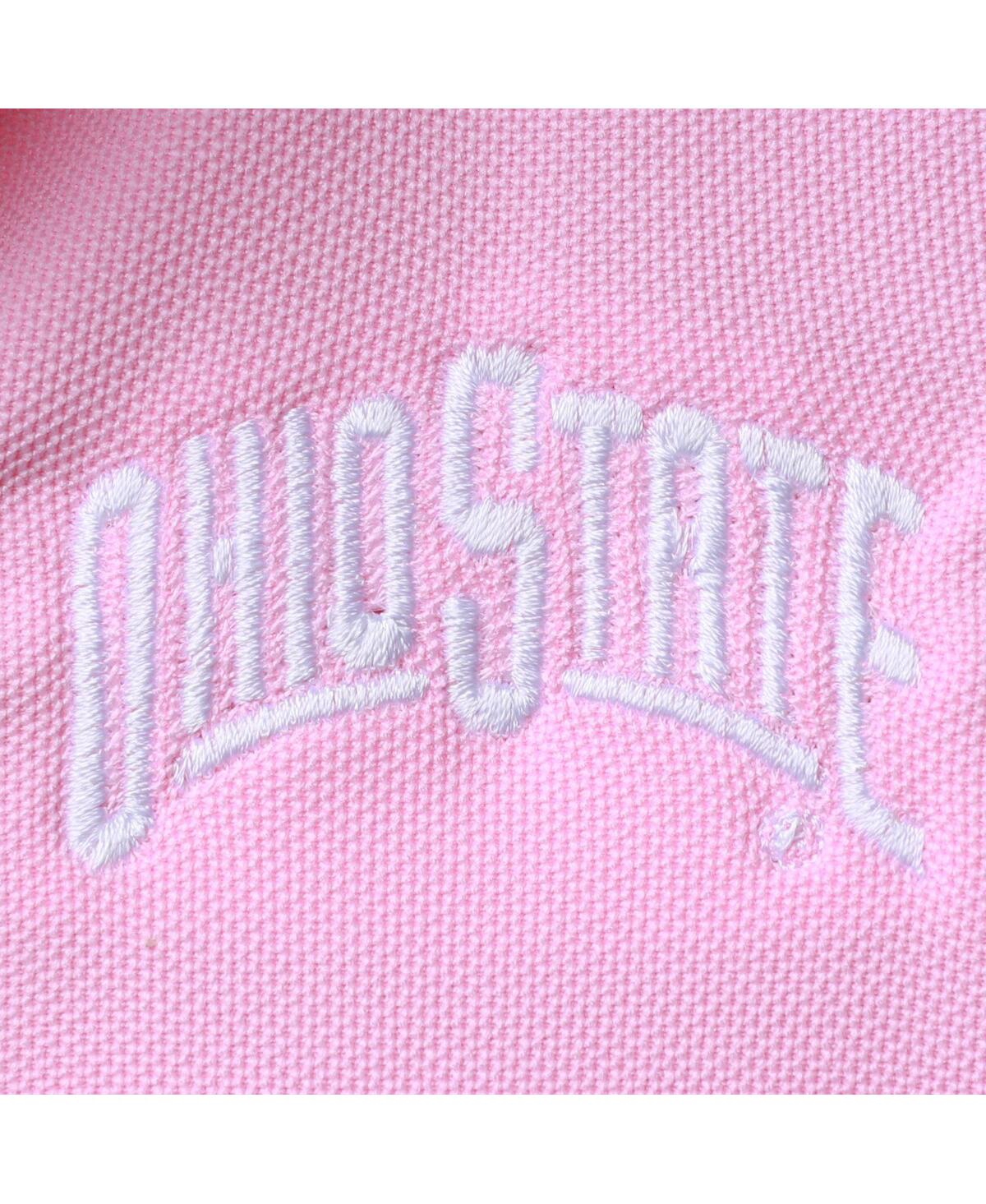 Shop Garb Girls Infant  Pink Ohio State Buckeyes Caroline Cap Sleeve Polo Shirt Bodysuit