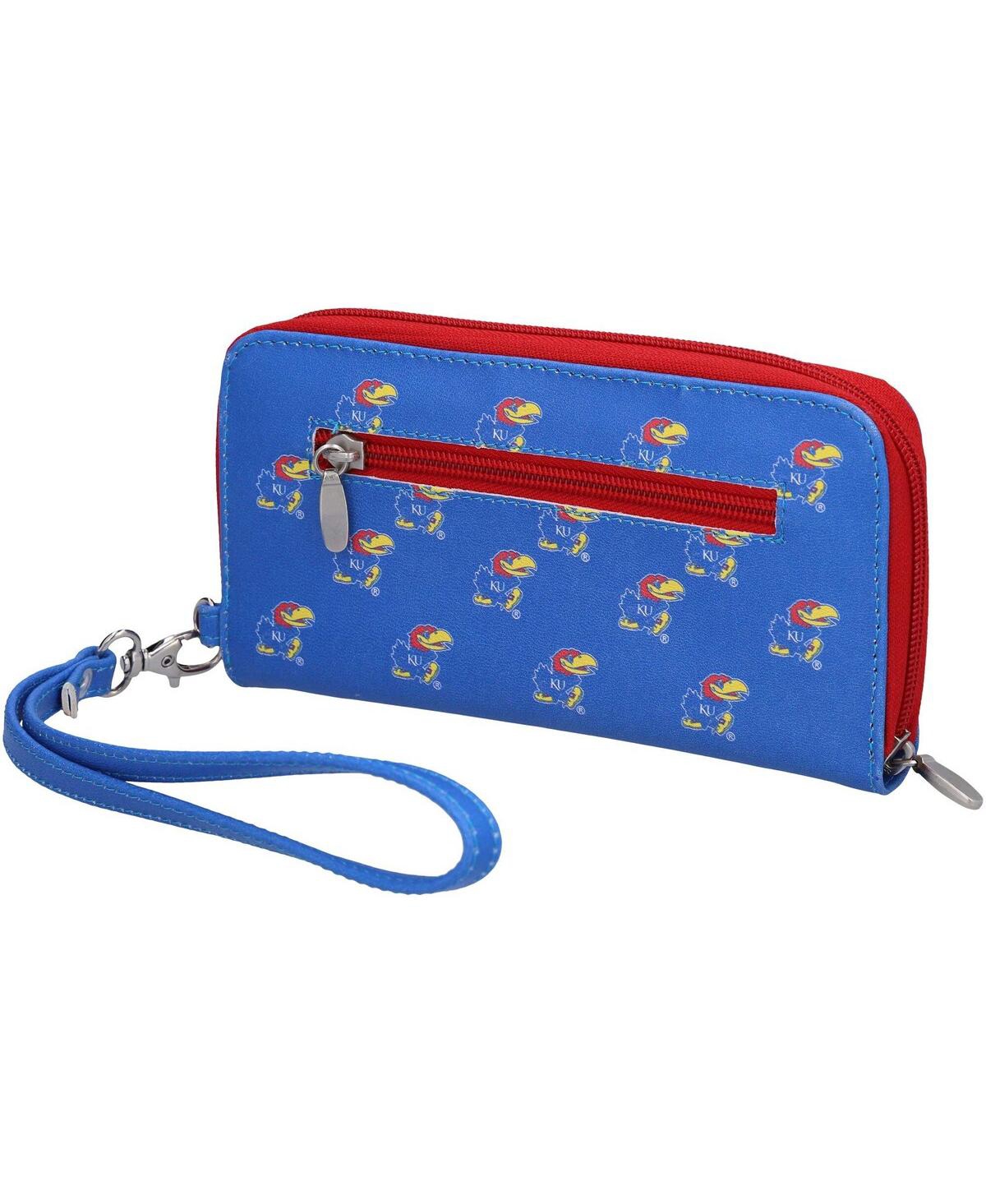 Shop Eagles Wings Women's Kansas Jayhawks Zip-around Wristlet Wallet In Blue