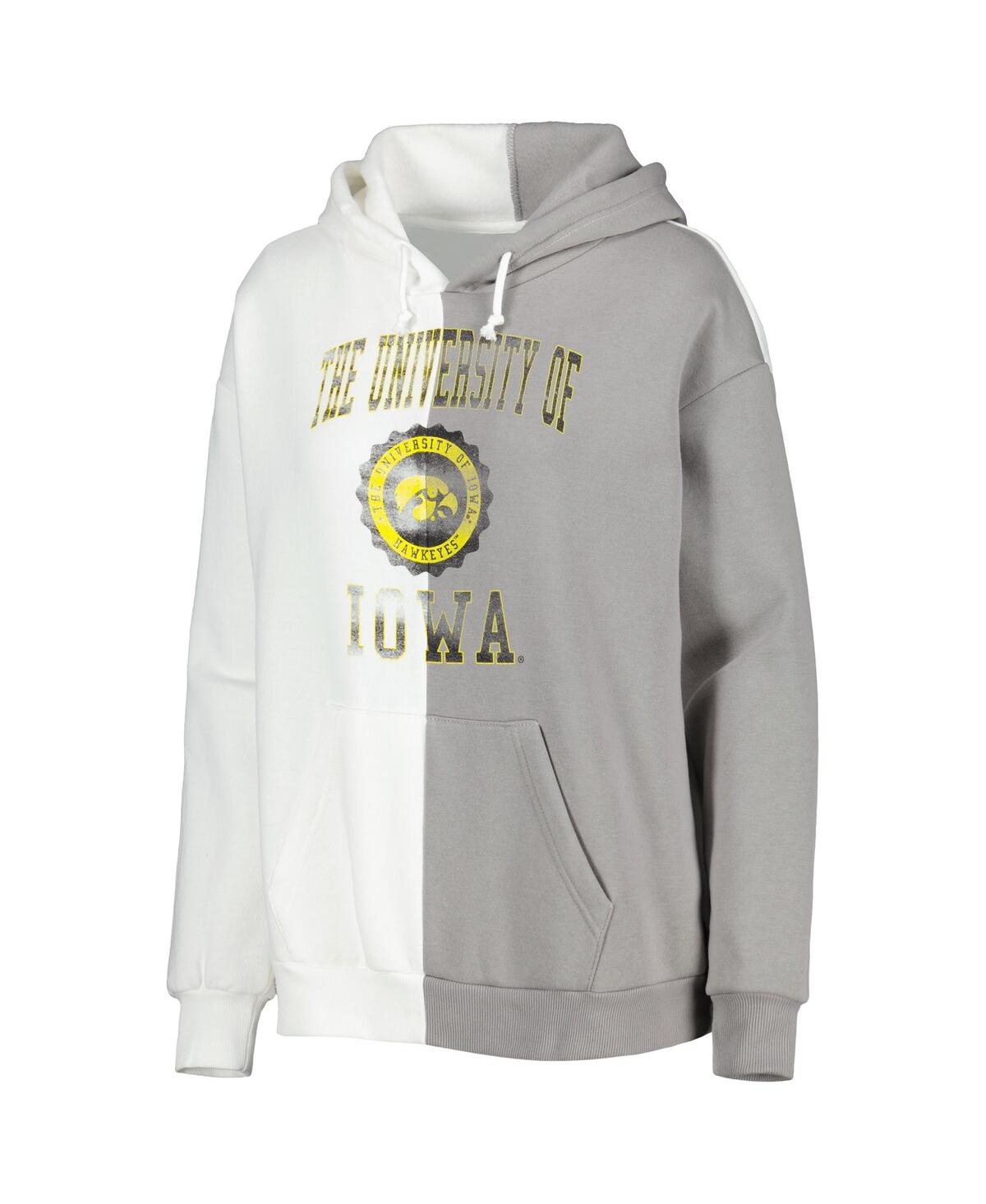 Shop Gameday Couture Women's  Gray, White Iowa Hawkeyes Split Pullover Hoodie In Gray,white