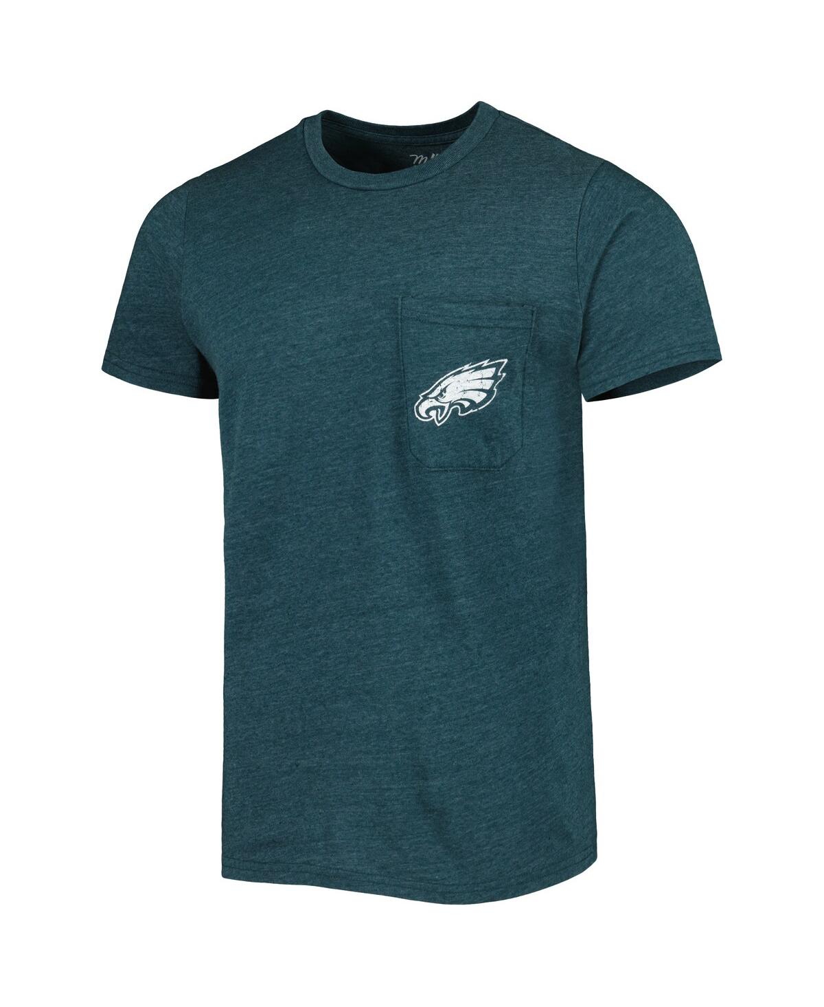 Shop Majestic Men's  Threads Midnight Green Philadelphia Eagles Tri-blend Pocket T-shirt