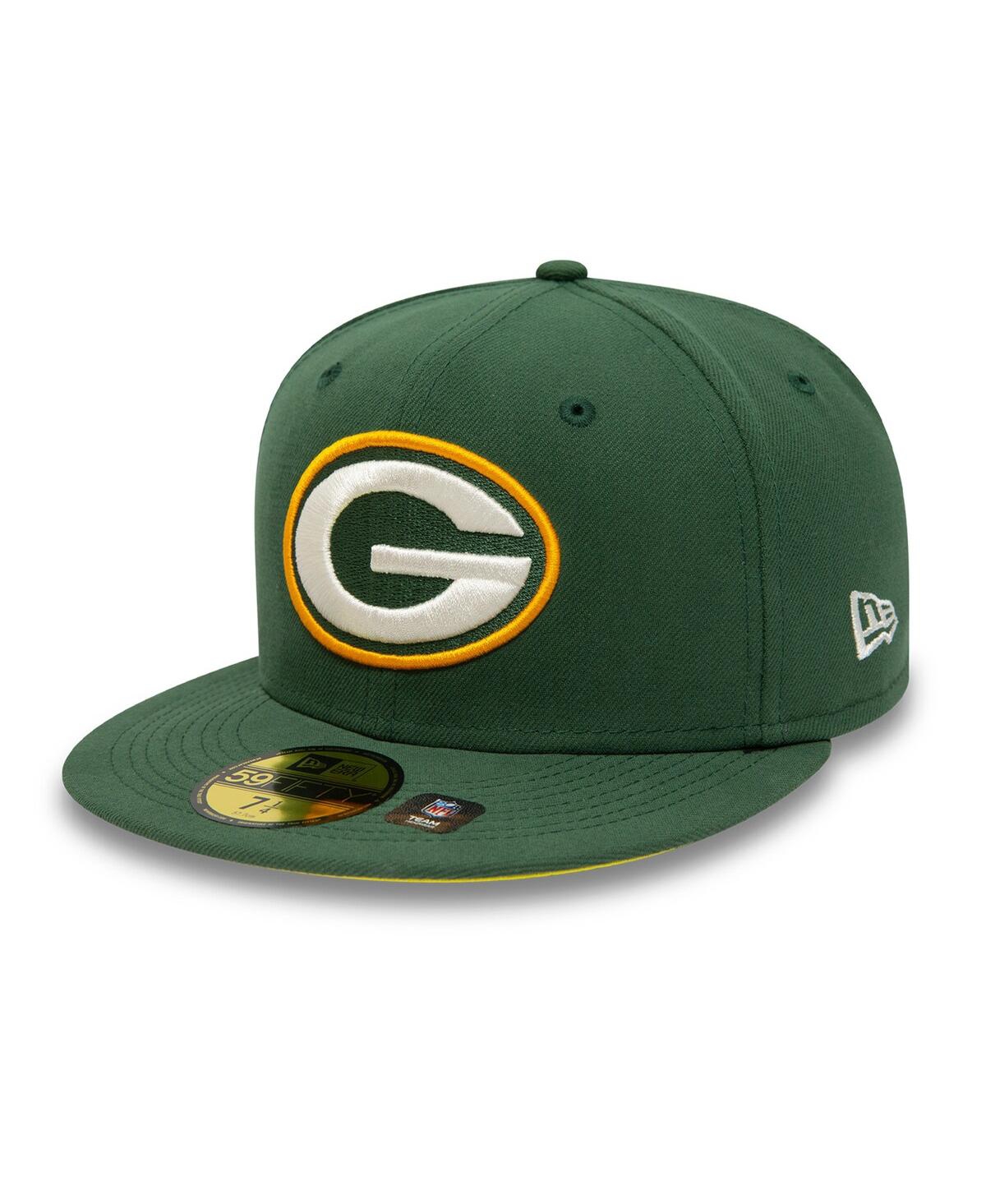 New Era Men's  Green Green Bay Packers Super Bowl Xxxi Citrus Pop 59fifty Fitted Hat In Green