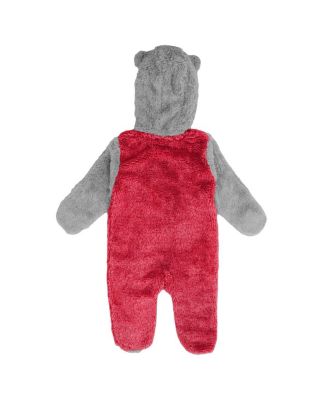 Newborn and Infant Boys and Girls Red Washington Capitals Game Nap Teddy Fleece Bunting Full-Zip Sleeper