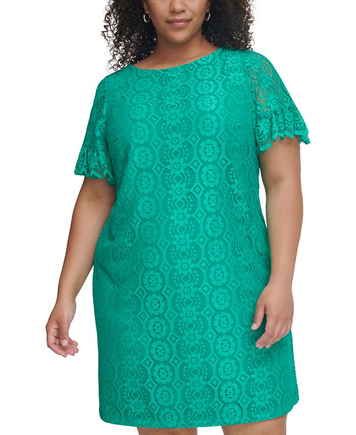 Jessica Howard Plus Size Lace ShortSleeve Shift Dress Macy's