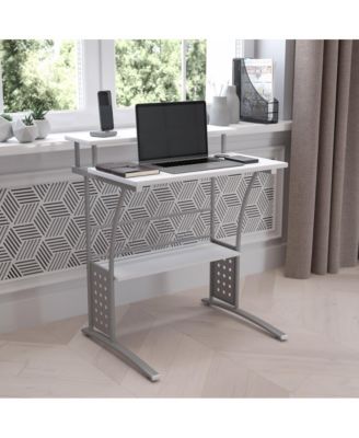 Computer Desk With Top And Lower Storage Shelves