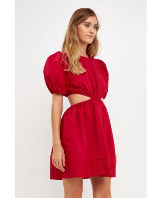 Women's Pleats with Cut-out Detail Mini Dress