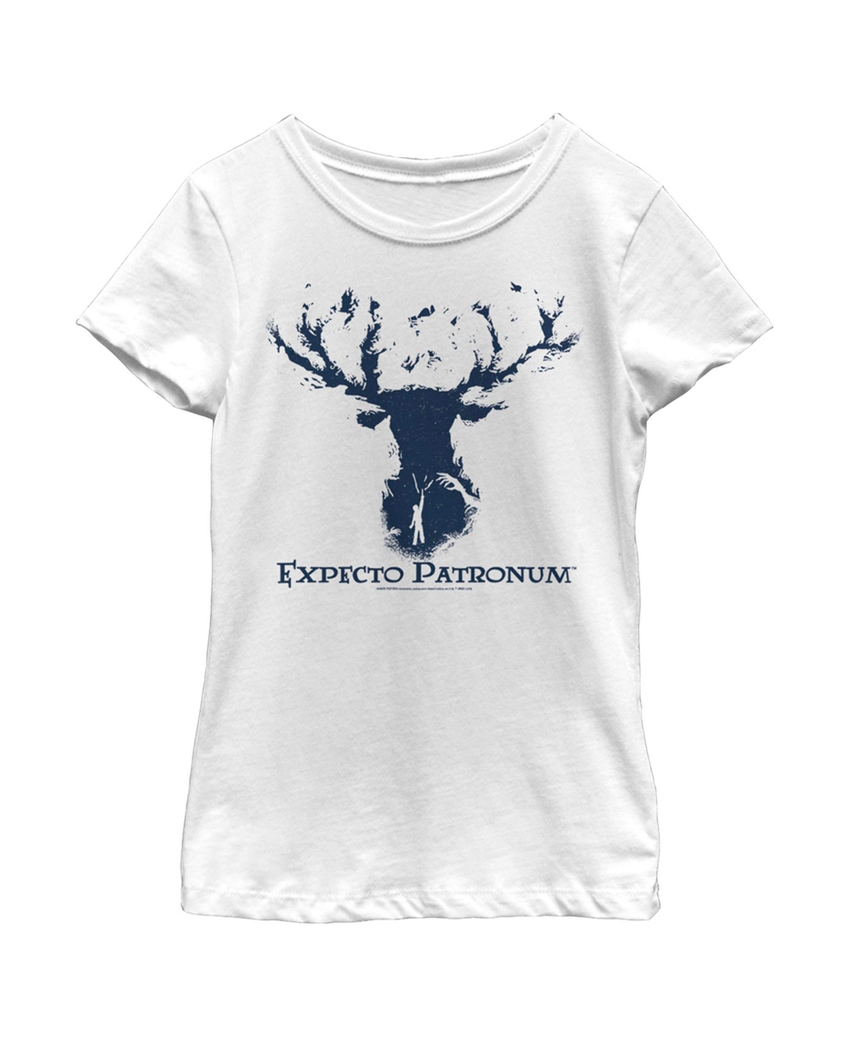 Warner Bros Girl's Harry Potter Stag Patronus Silhouette Child T-shirt In White