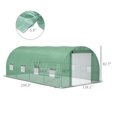 Walk-In Tunnel house with 8 Windows & Roll Up Door,