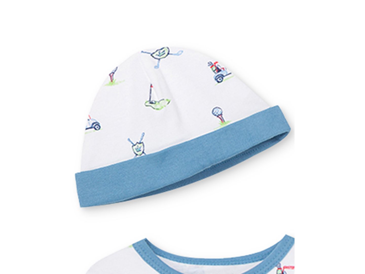 Комбинезоны Little Me Golf Club Coverall with Hat, 2 Piece Set для мальчиков-малышей, цвет: Белый с принтом — фото 3