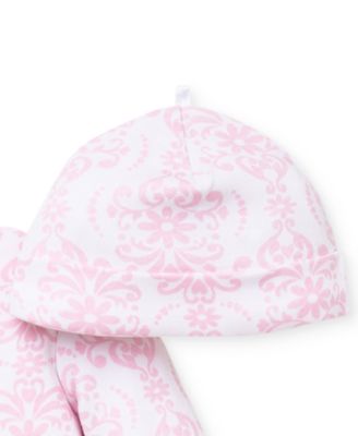 Baby Girls Damask Footed Coverall and Hat, 2 Piece Set