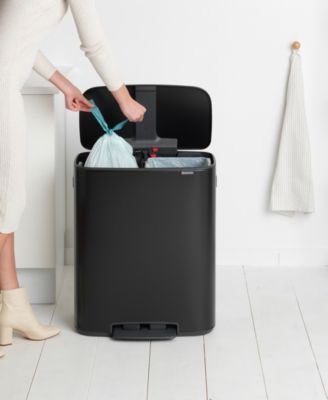 Bo Step on Dual Compartment Trash Can, 2 x 8 Gallon, 2 x 30 Liter