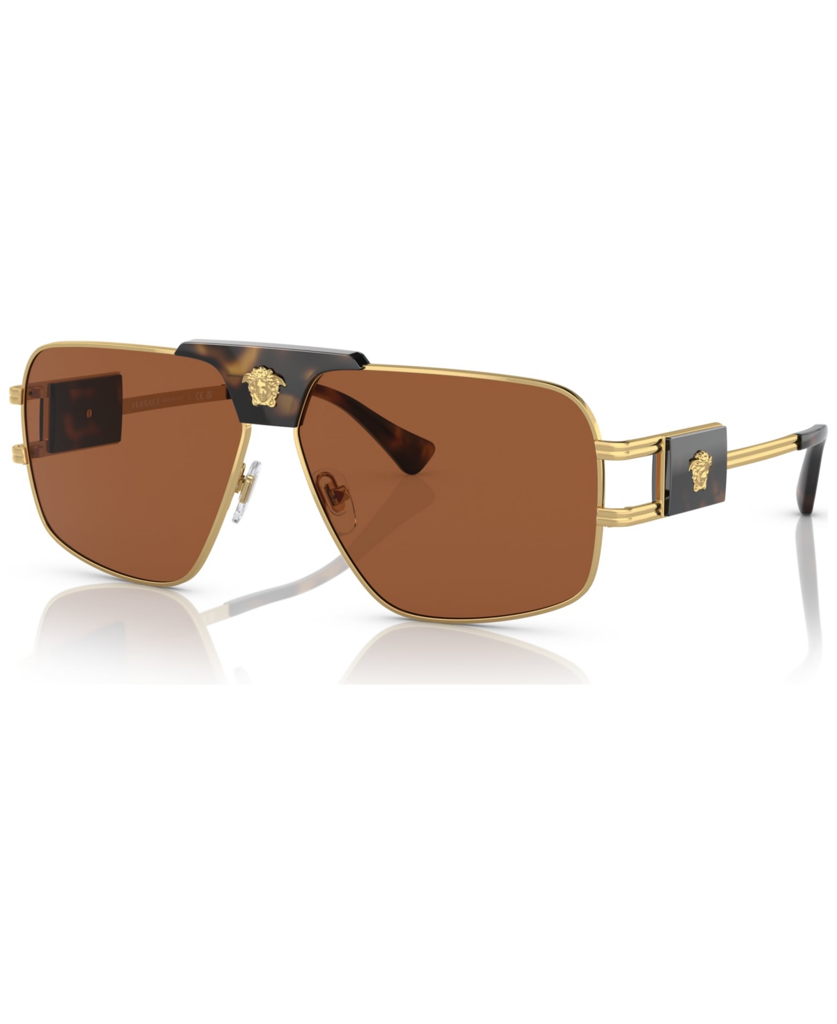 Shop Versace Men's Sunglasses, Ve2251 In Gold-tone