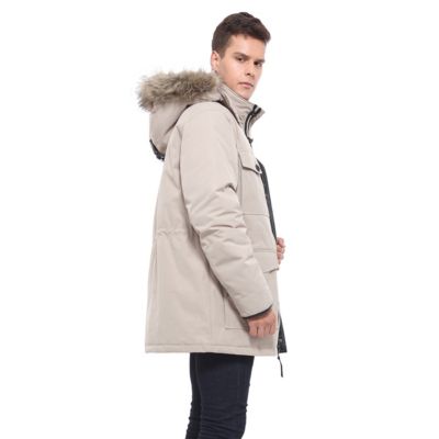 Men's Parka Jacket with Detachable Trim