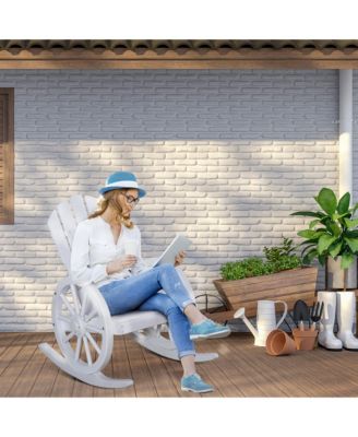 Adirondack Rocking Chair with Slatted Design,