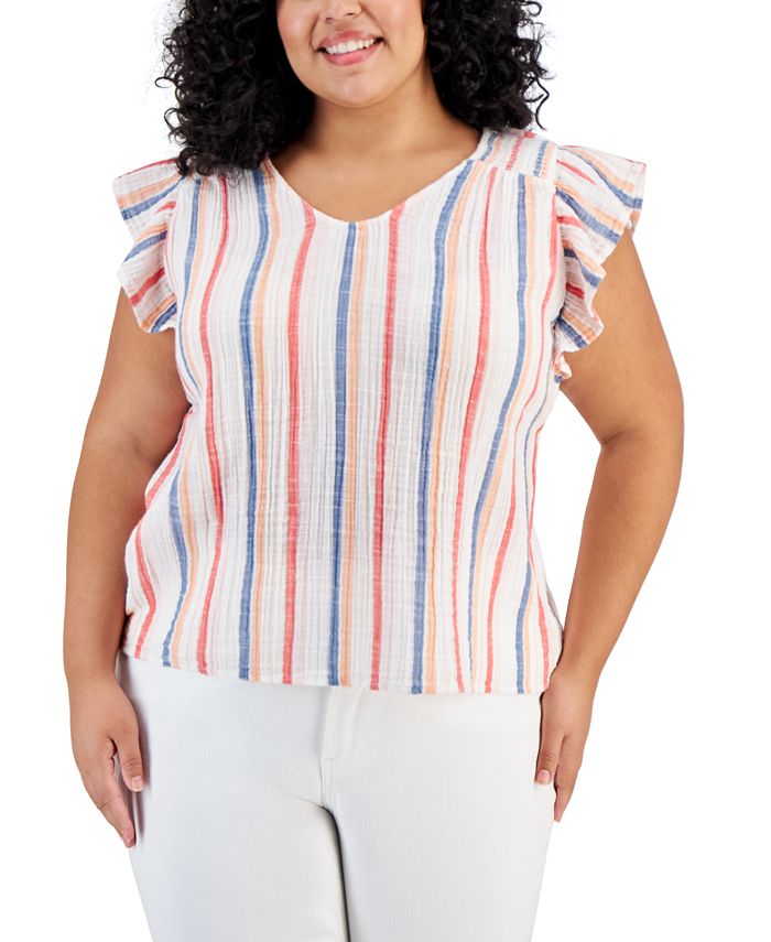 Style u0026 Co Plus Size Flutter-Sleeve Top, Created for Macy's - Macy's