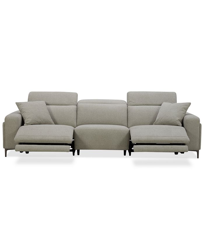 Furniture Adney 121" 3 Pc Zero Gravity Fabric Sectional with 2 Power
